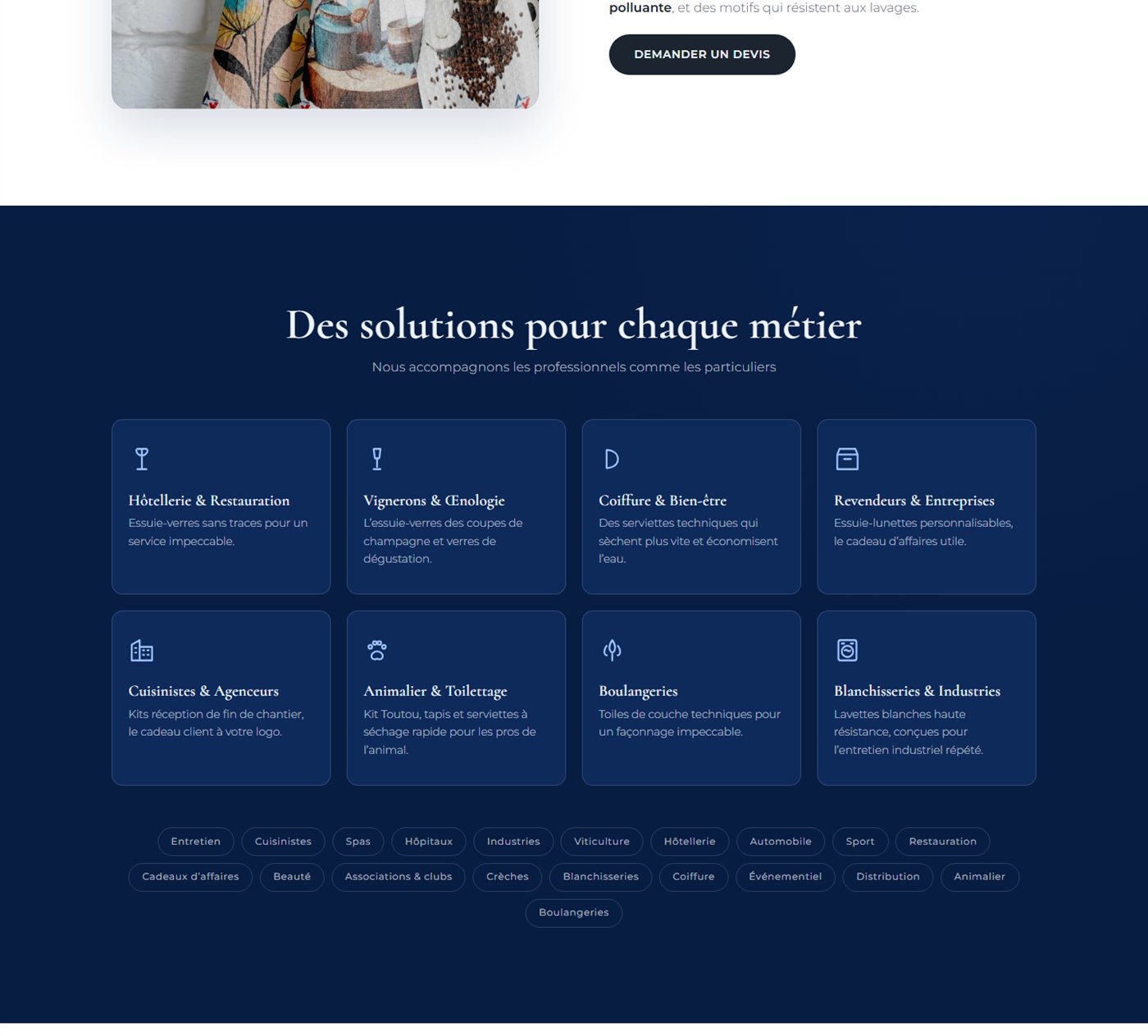 Huit secteurs professionnels, un message pour chacun
