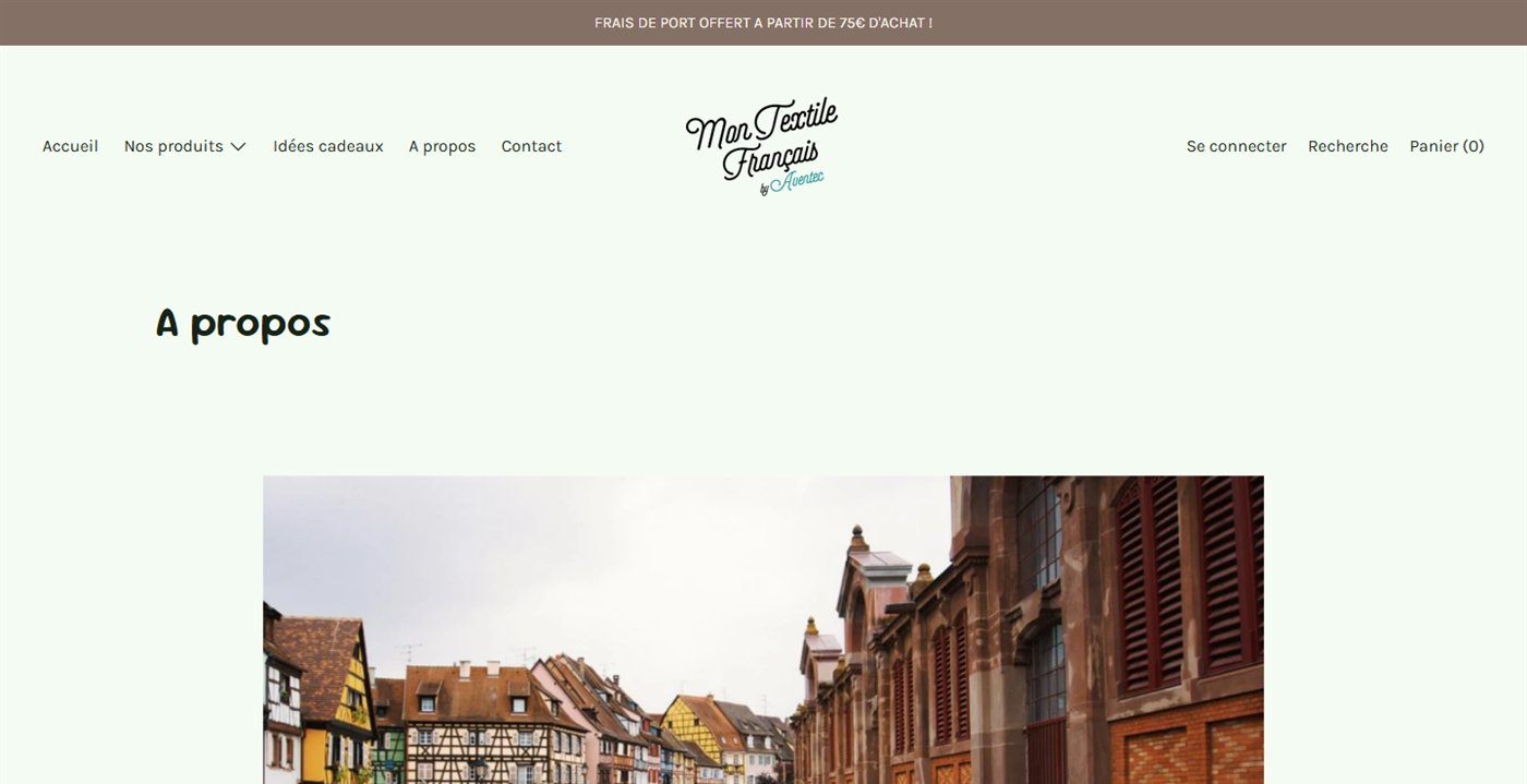 La page À propos, ancrée à Colmar