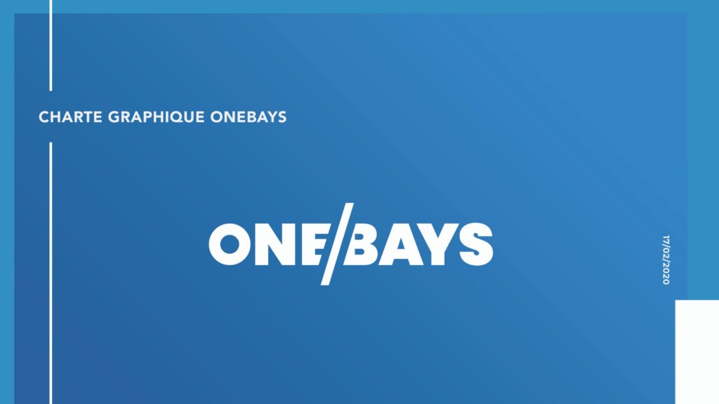 Couverture de la charte graphique Onebays, logo blanc sur fond bleu