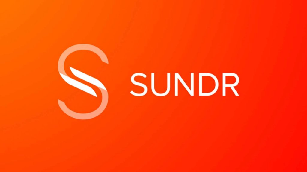 Logo Sundr, un S stylisé blanc sur dégradé orange