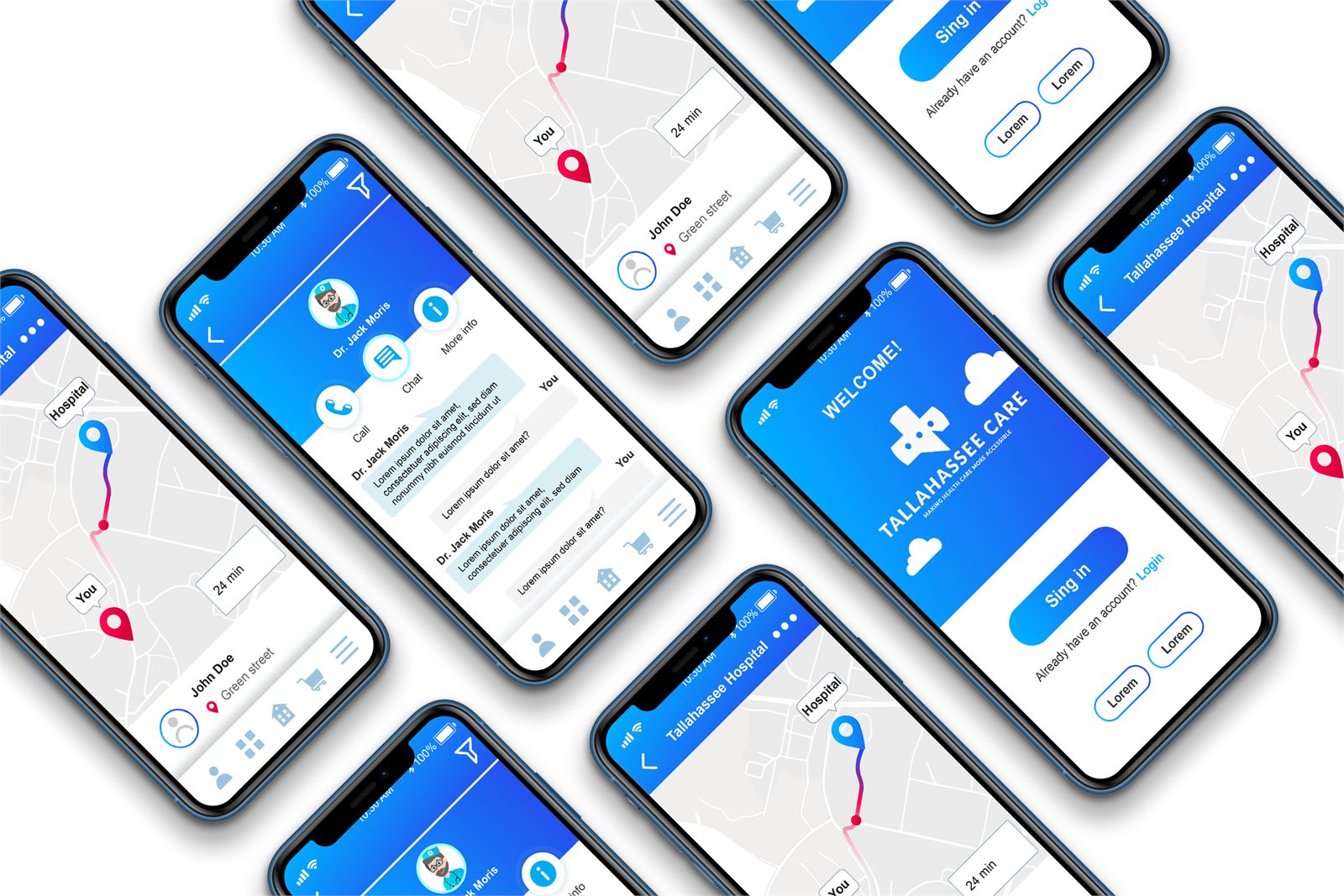 Les écrans de l'application en situation